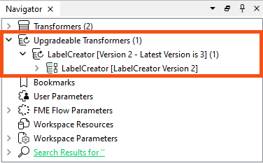 Upgrading a custom transformer via the Navigator